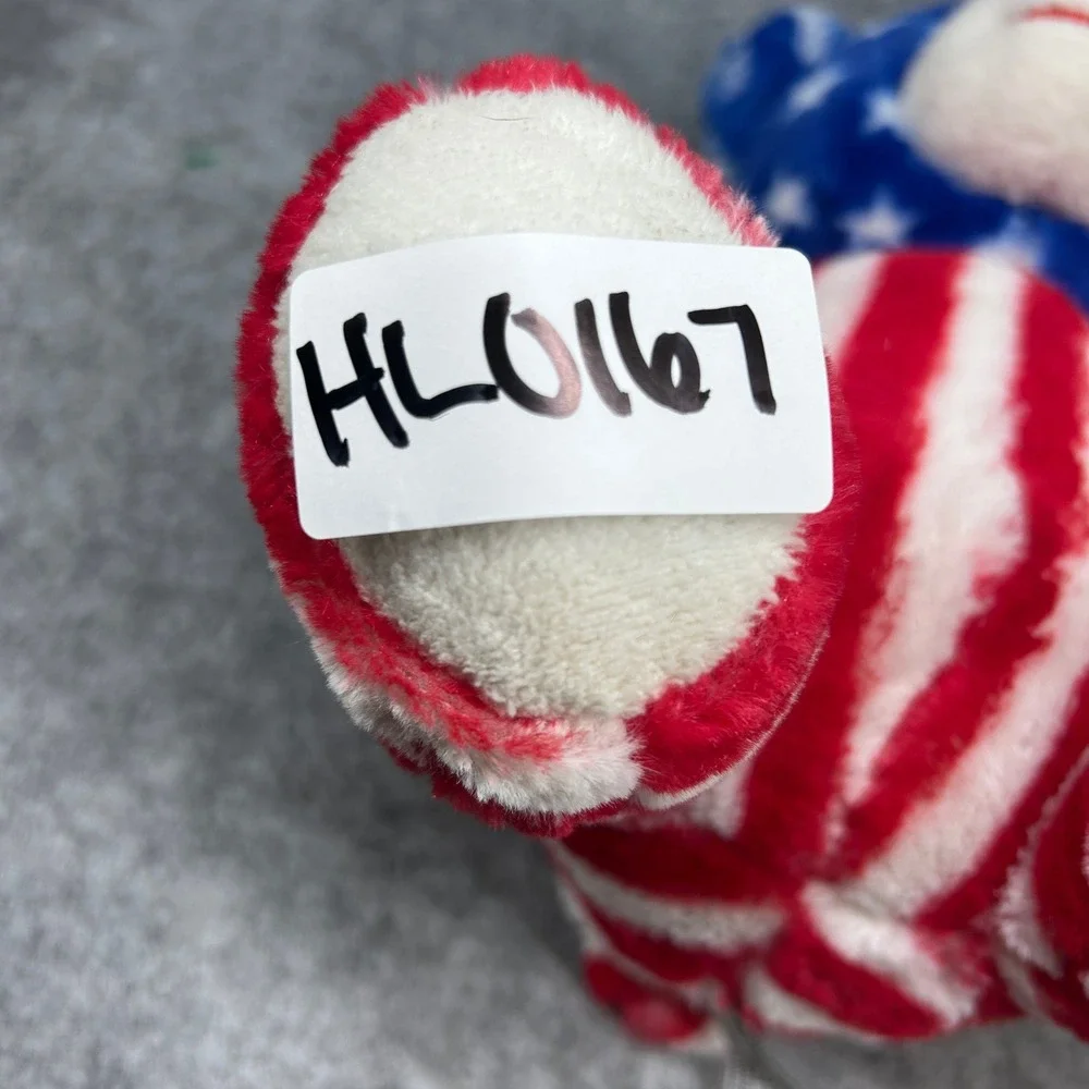 Plushology Unisex Patriotic Teddy Bear 10in Red White Blue Stars Stripes Plush